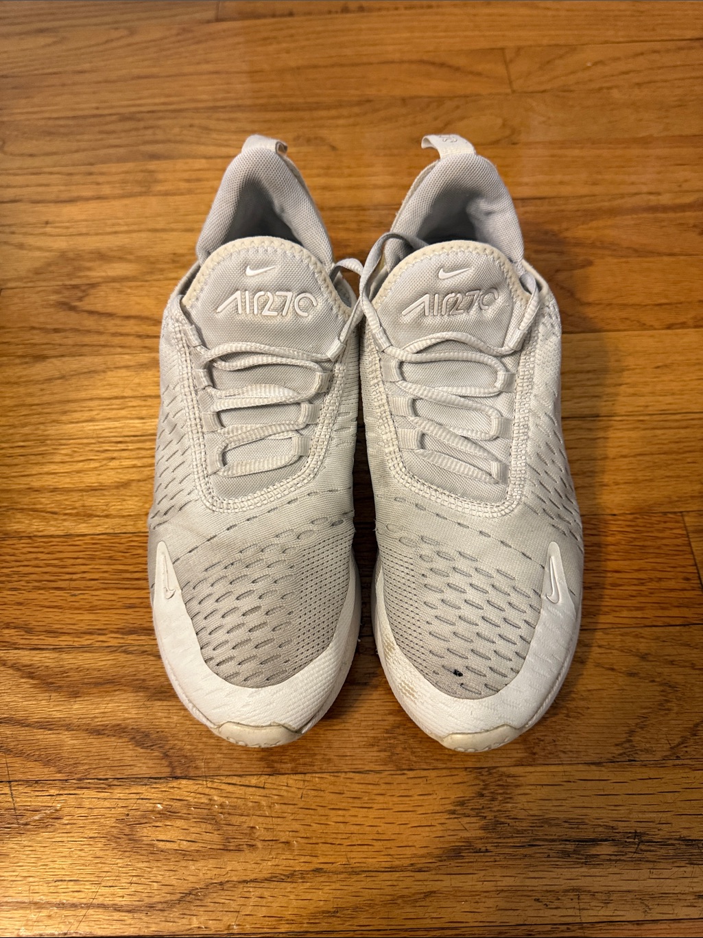 Nike Light Gray And White Air270 Athletic Sneakers